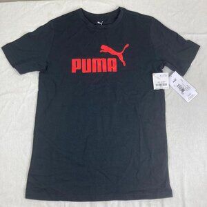 Puma Boys Graphic T-Shirt Black Red Logo Short Sleeve Youth Large NWT